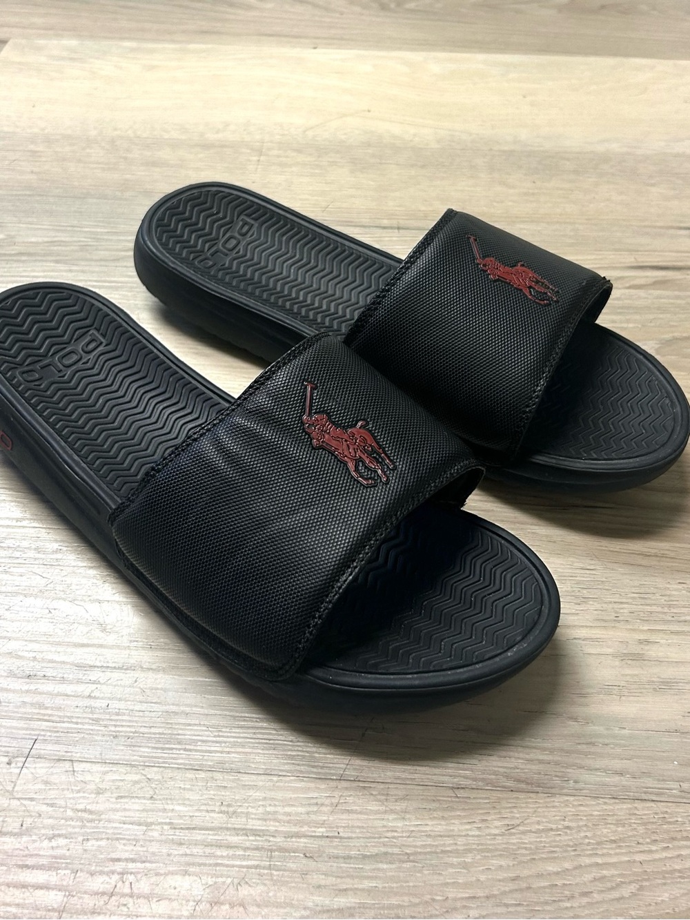 Polo Ralph Lauren Slides Men 13 D Rodwell Sandals Signature Pony Classic Slip On - Picture 3 of 11